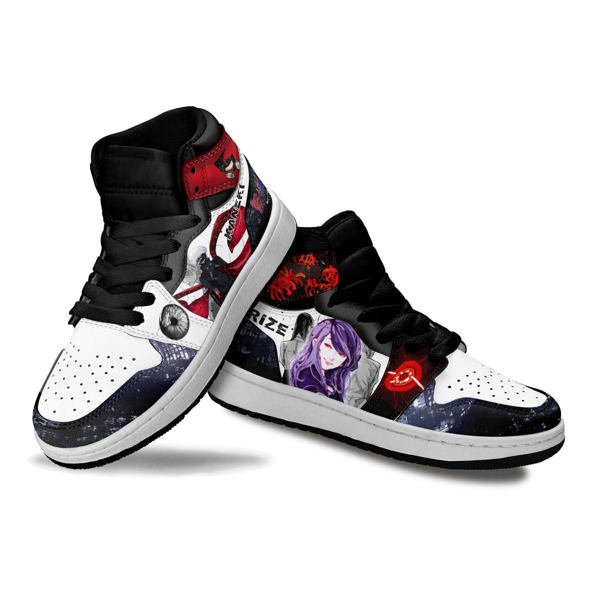 Rize Kamishiro and Ken Kaneki Kids Sneakers Custom Tokyo Ghoul Anime Shoes For Kids
