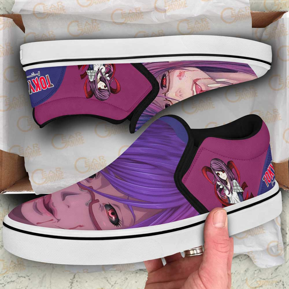Rize Kamishiro Slip-On Shoes Canvas Custom Anime Tokyo Ghoul Shoes