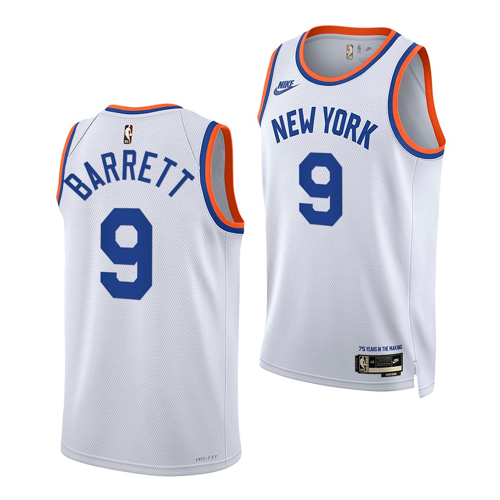 RJ Barrett #9 Knicks Classic Edition White Jersey Duke Blue Devils 2019 Draft