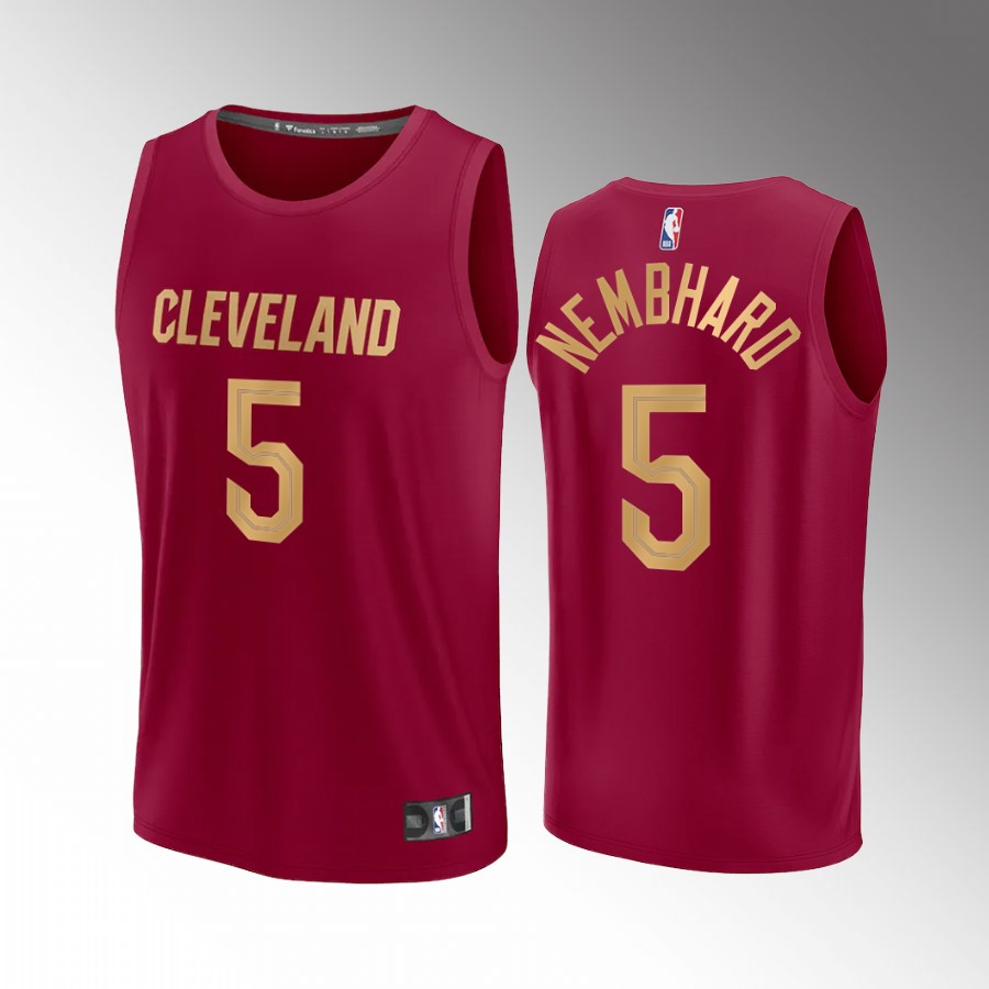 RJ Nembhard Cavaliers #5 Wine Jersey Fast Break Fast Break 2022-23 Icon