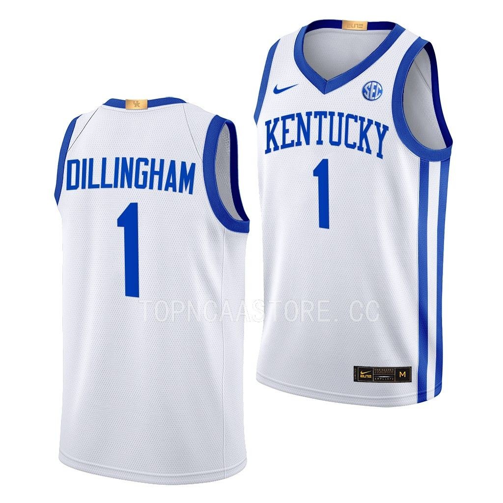 Rob Dillingham Kentucky Wildcats #1 White Home Jersey 2023 Classc