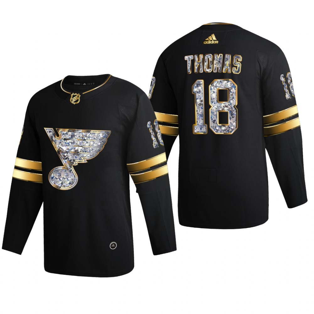 Robert Thomas St. Louis Blues 2022 Stanley Cup Playoffs Black Diamond Edition Jersey