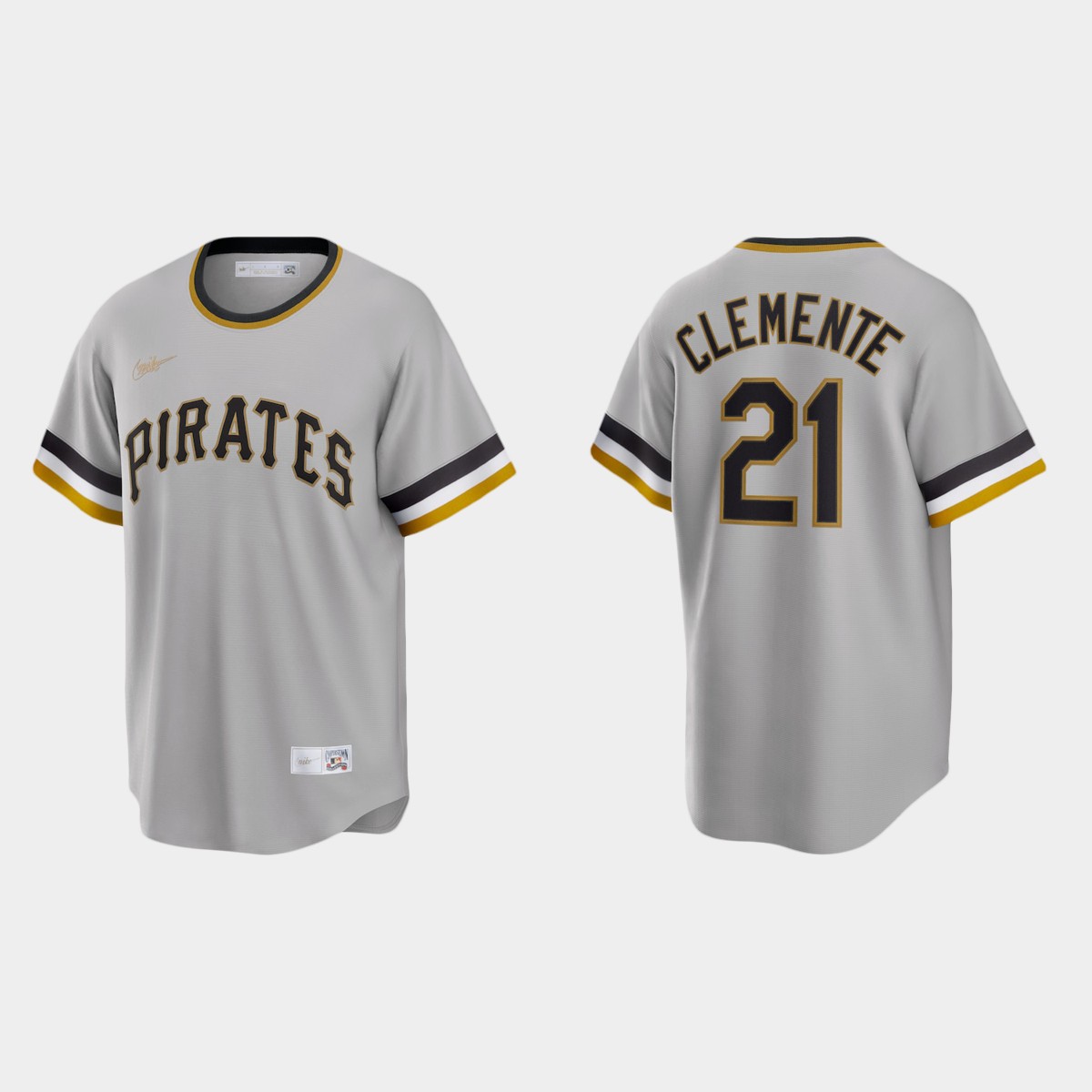 Roberto Clemente Pittsburgh Pirates Cooperstown Collection Jersey - Gray