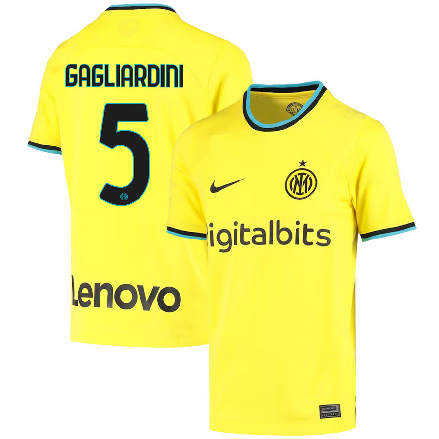 Roberto Gagliardini 5 Inter Milan 2022/23 Third Jersey – Youth, Yellow