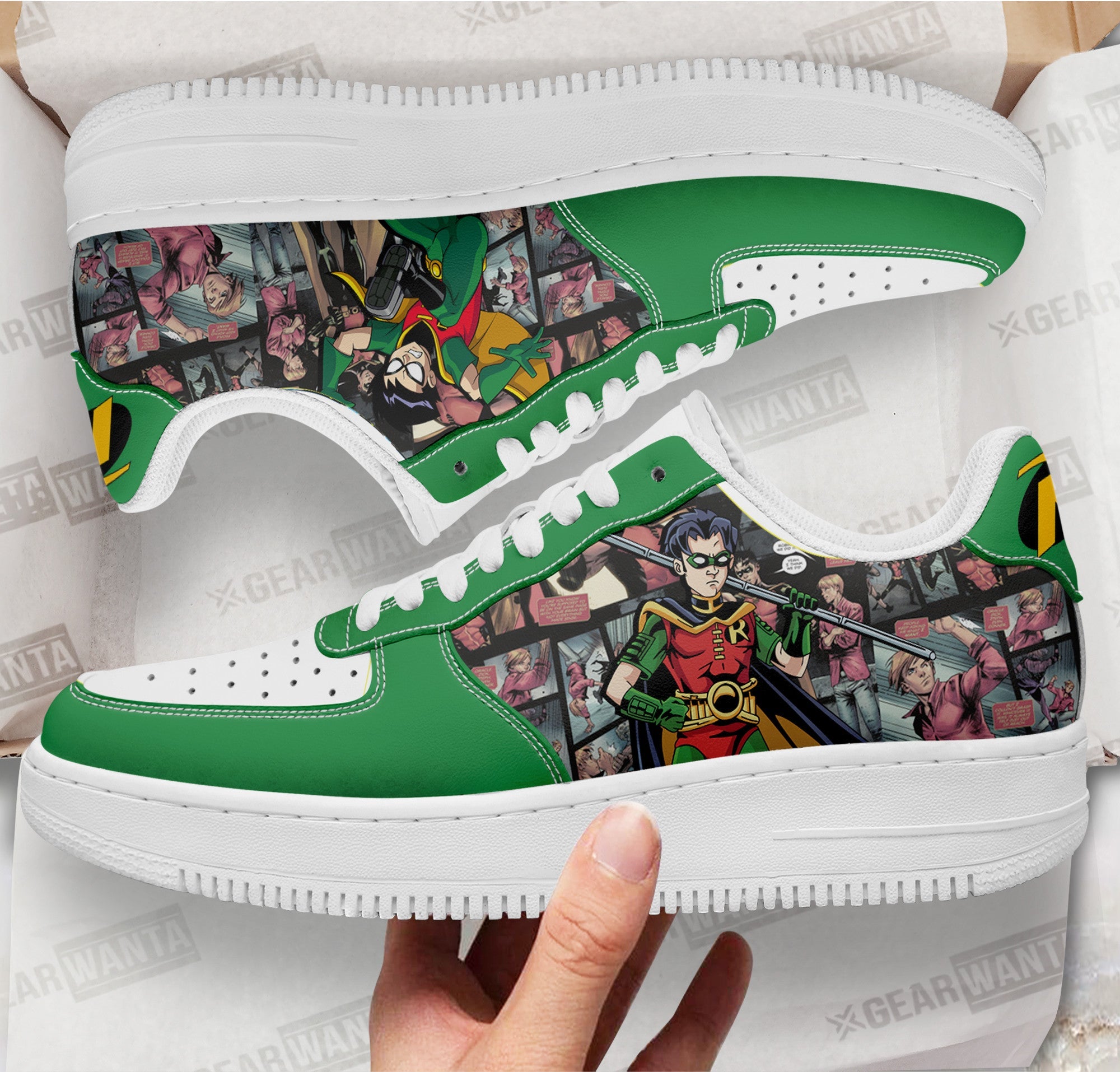 Robin Air Sneakers Custom Superhero Comic Shoes