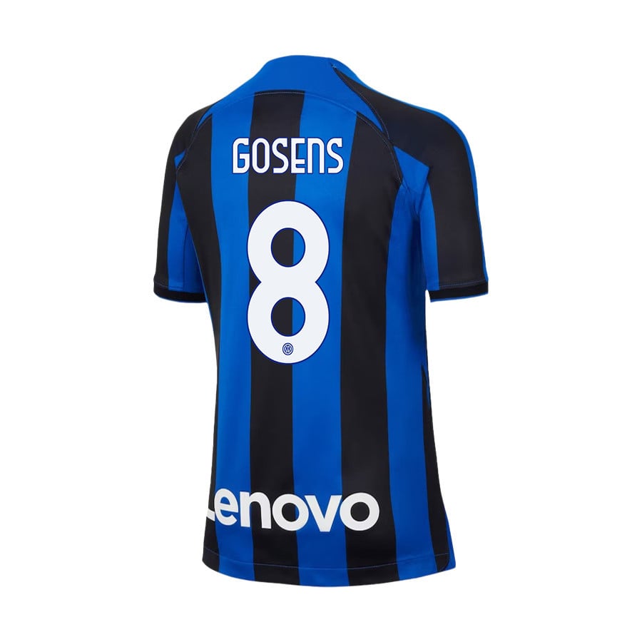 Robin Gosens 8 Inter Milan 2022/23 Home Jersey – Youth, Black/Blue Robin Gosens 8 Inter Milan 2022/23 Home Jersey – Youth, Black/Blue