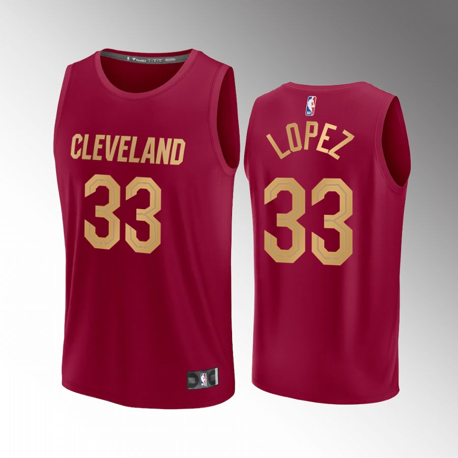 Robin Lopez Cavaliers #33 Wine Jersey Fast Break Fast Break 2022-23 Icon