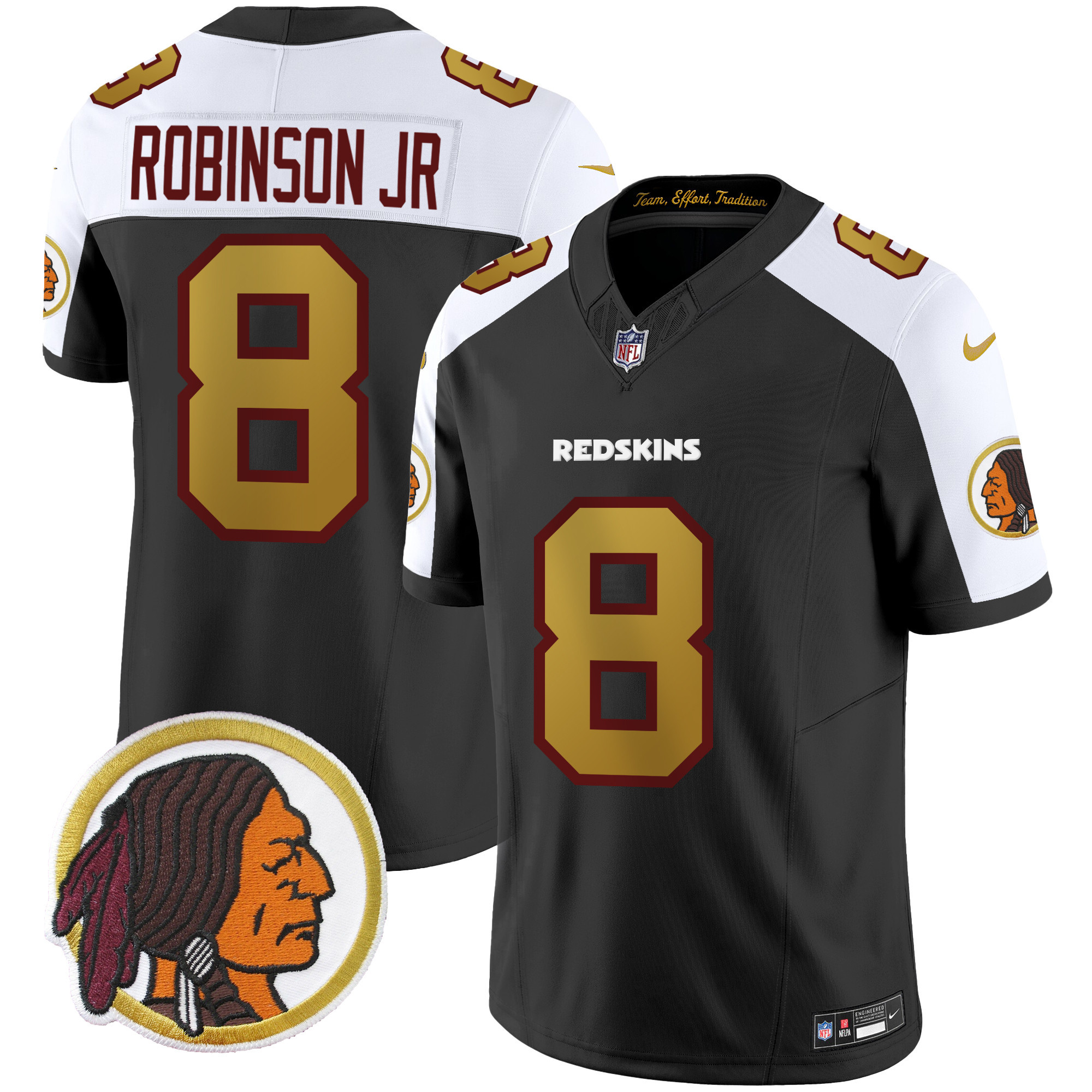 Robinson Jr. Men's Washington Redskins Throwback Vapor Limited Black Alternate Jersey - All Stitched 
