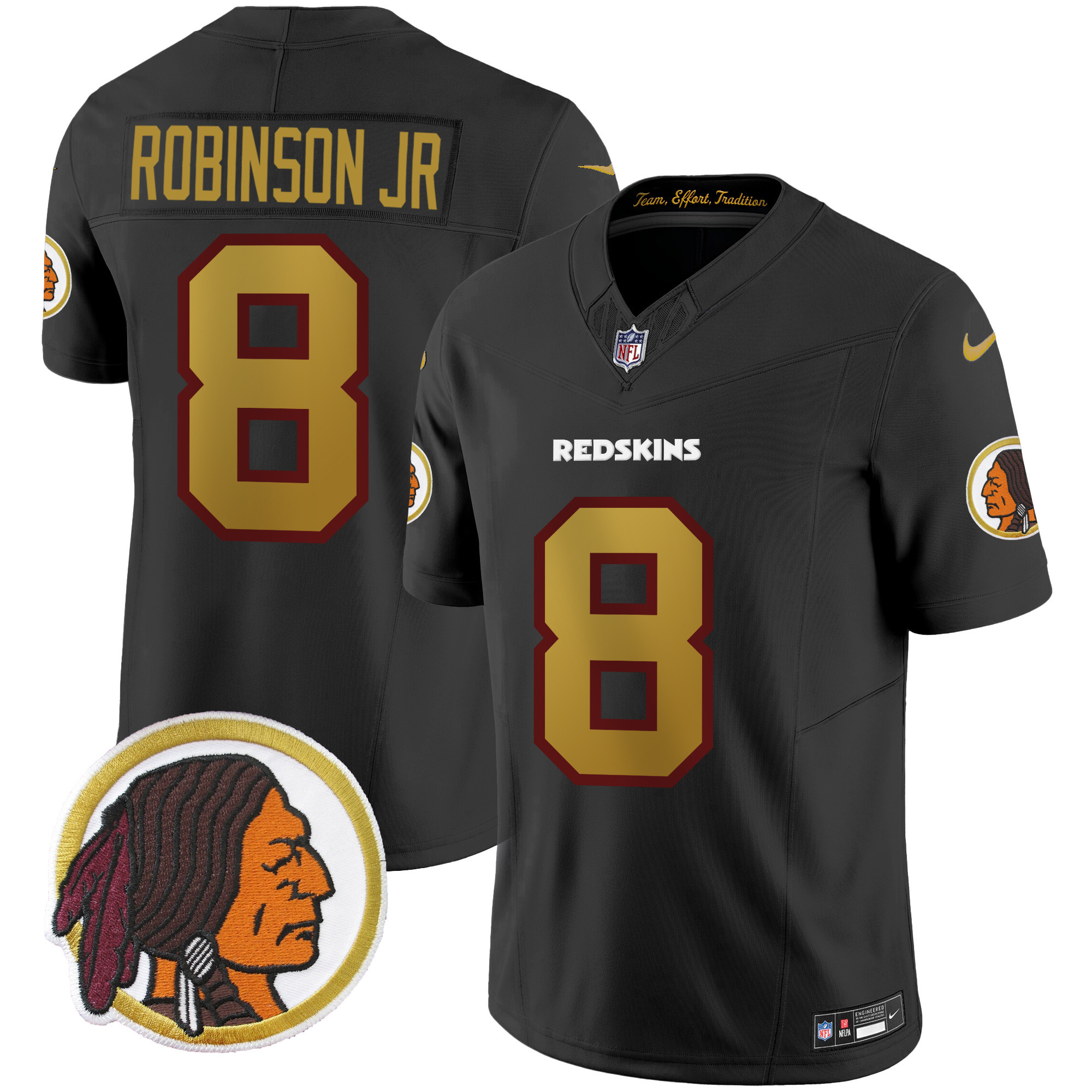 Robinson Jr. Men's Washington Redskins Throwback Vapor Limited Black Jersey - All Stitched 