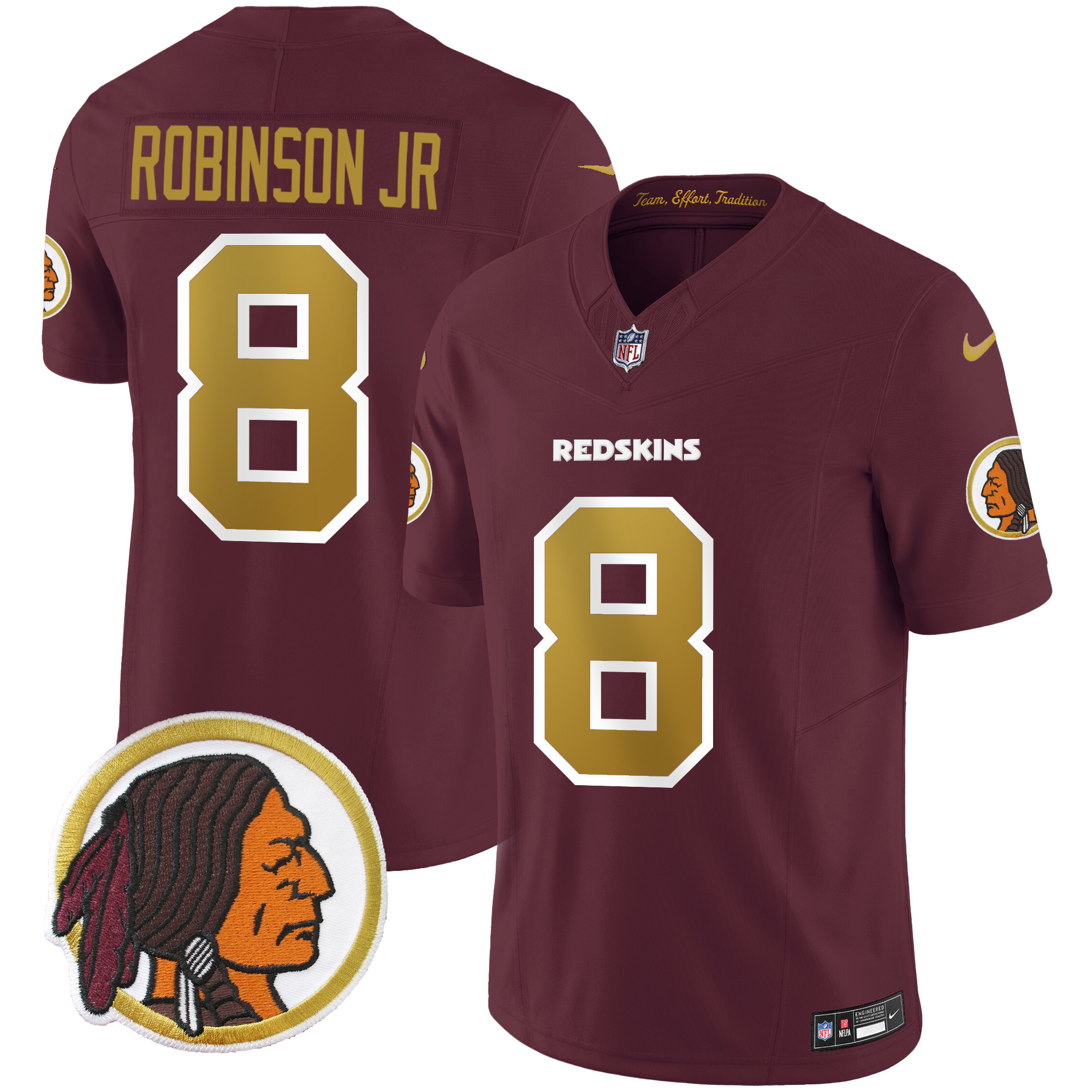 Robinson Jr. Men's Washington Redskins Throwback Vapor Limited Burgundy Jersey - All Stitched 