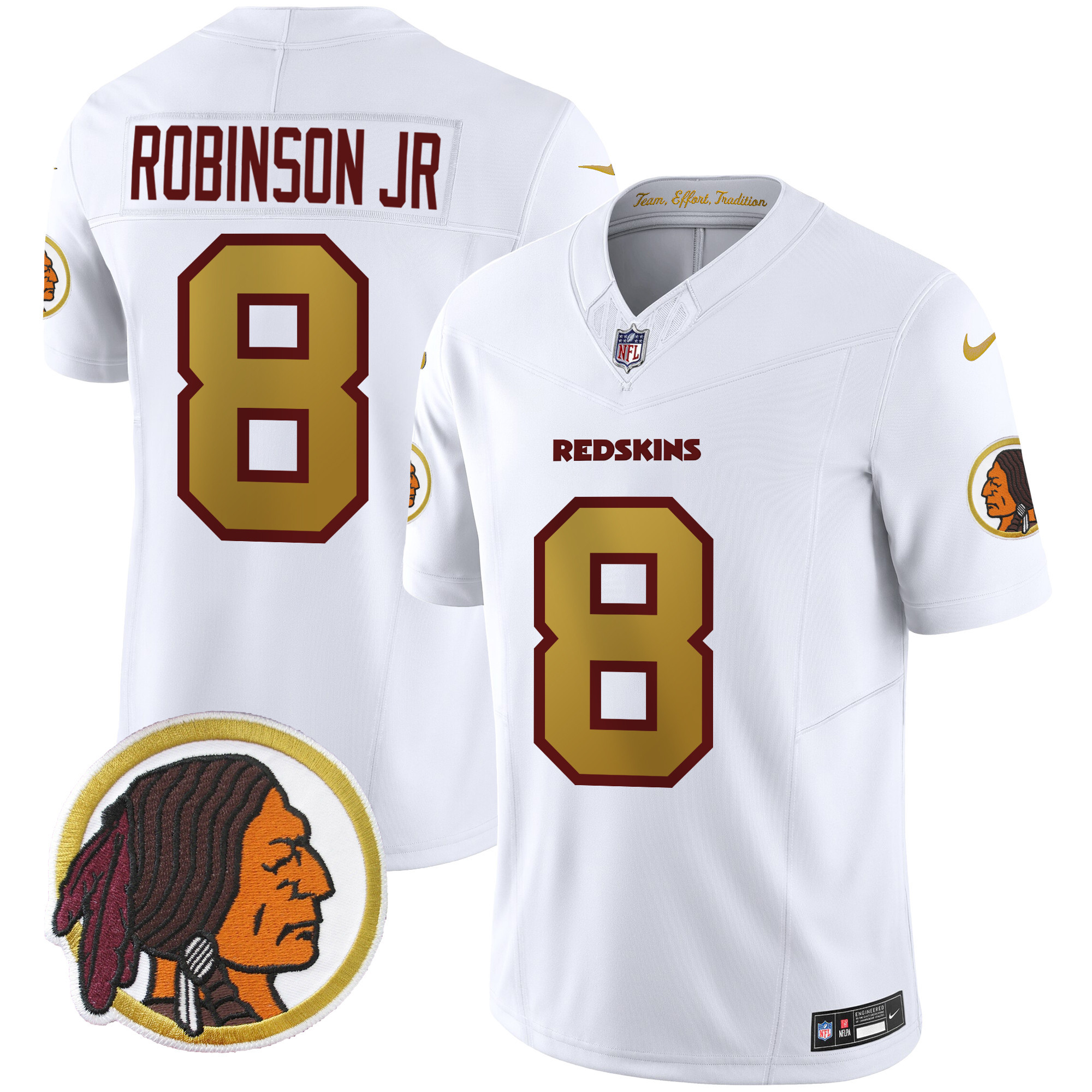 Robinson Jr. Men's Washington Redskins Throwback Vapor Limited White Jersey - All Stitched 