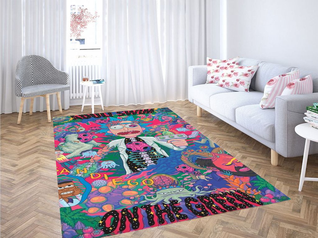 Rock And Morty Comic Living Room Modern Carpet Rectangle Rug