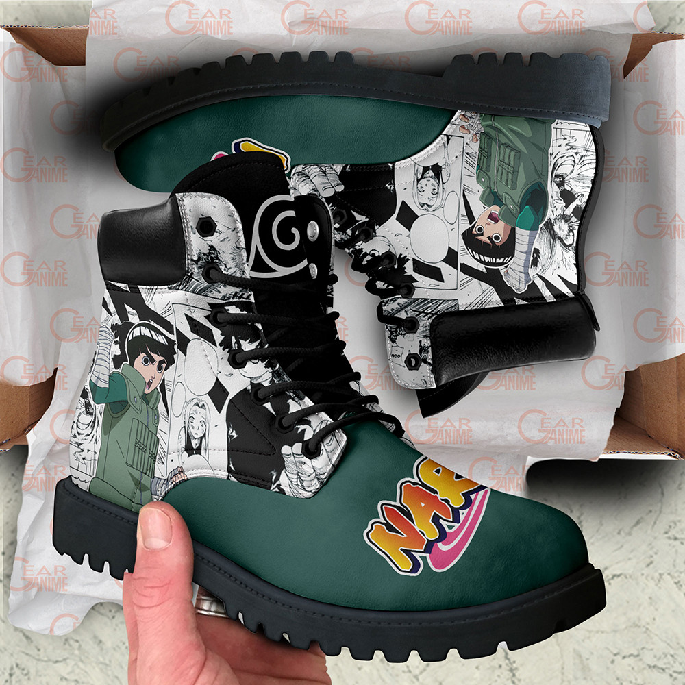 Rock Lee Boots Custom Anime Shoes Mix Manga Style