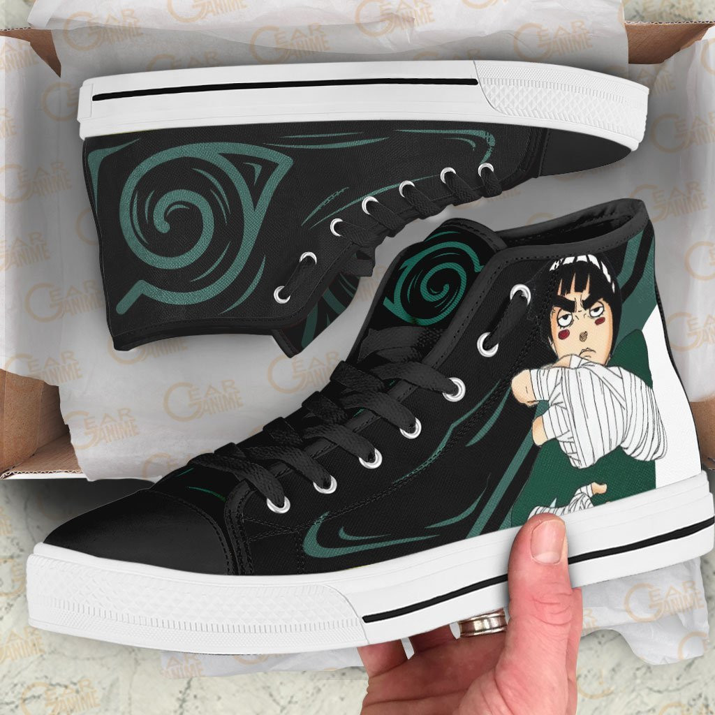 Rock Lee Drunken High Top Shoes Custom Anime Sneakers