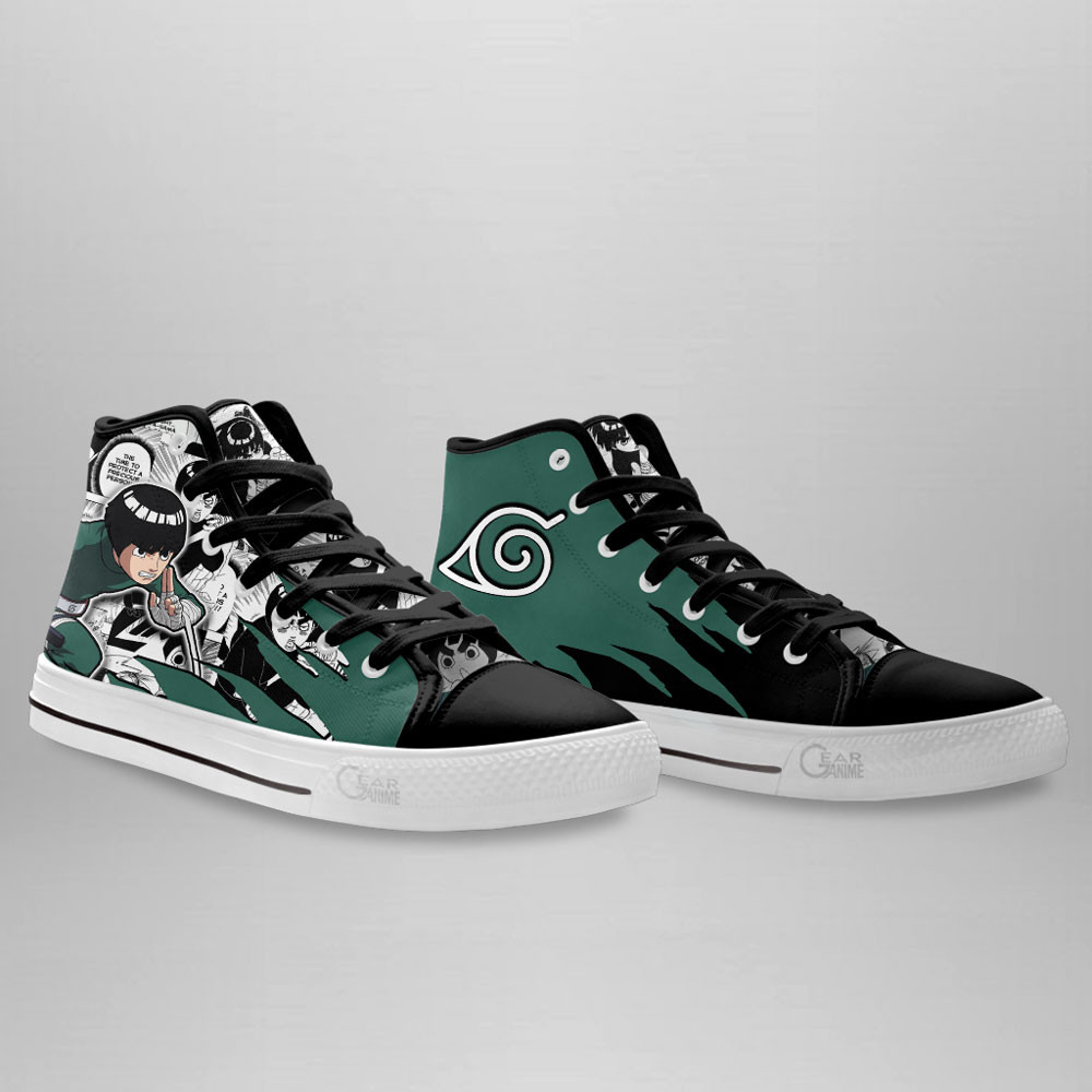 Rock Lee High Top Shoes Custom Anime Sneakers Mix Manga