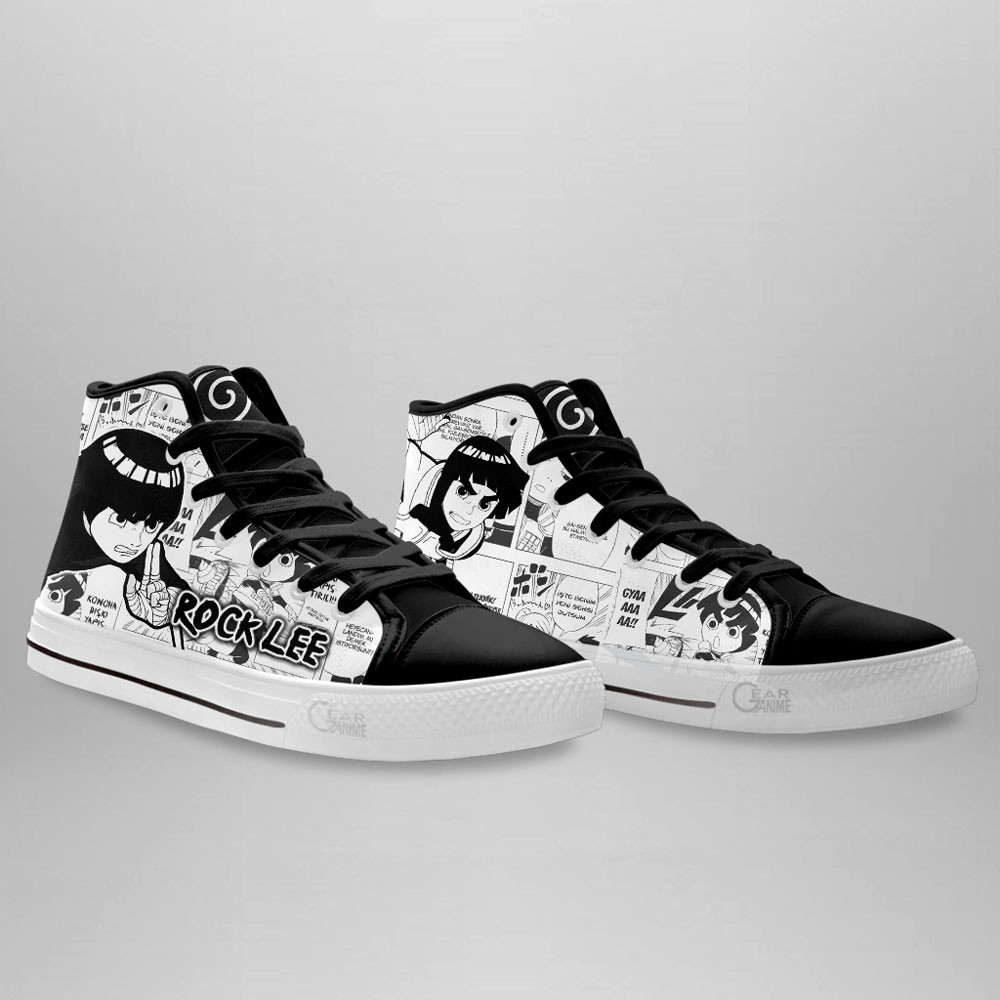Rock Lee High Top Shoes Custom Manga Anime Sneakers