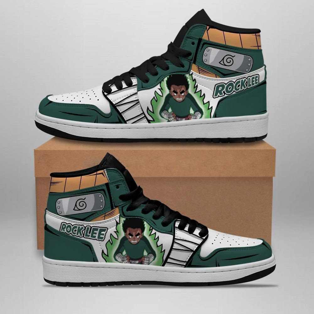 Rock Lee Naruto Anime 1 High Top Air Jordan Sneaker, Air Jordan Hightop