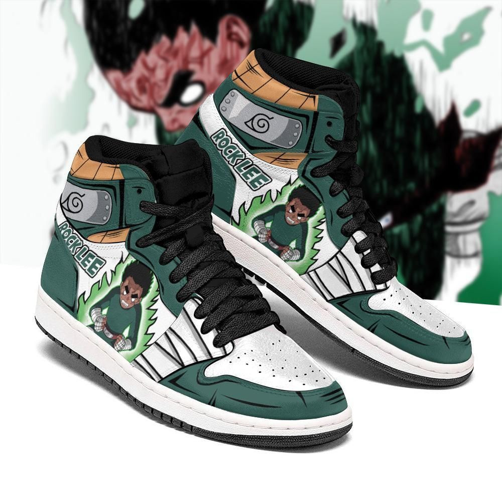 Rock Lee Naruto Anime 1 High Top Air Jordan Sneaker, Air Jordan Hightop