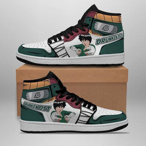 Rock Lee Naruto Anime 2 High Top Air Jordan Sneaker, Air Jordan Hightop