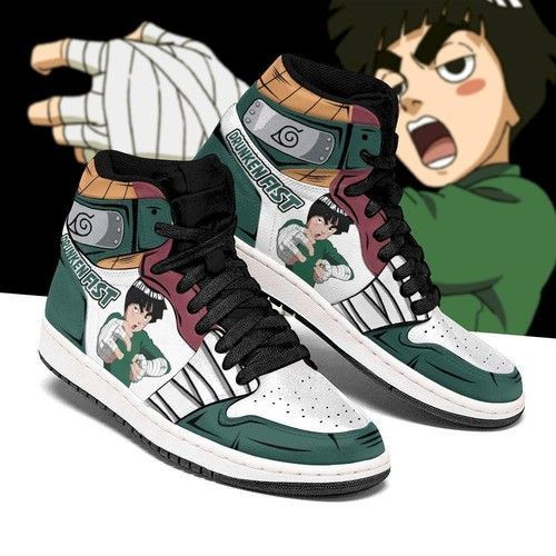Rock Lee Naruto Anime 2 High Top Air Jordan Sneaker, Air Jordan Hightop