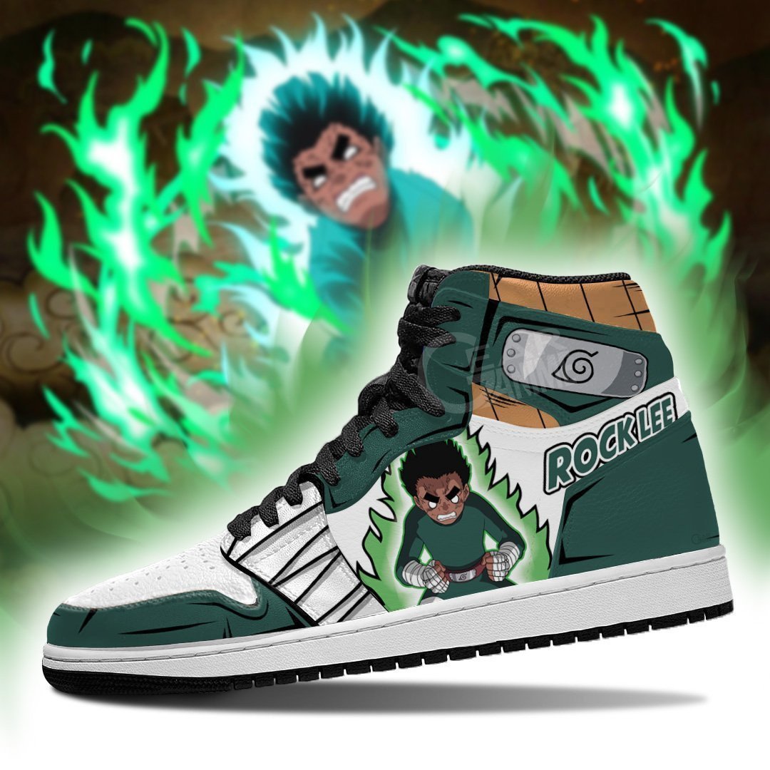 Rock Lee Shoes Power Costume Boots Anime JD1s Sneakers, Air Jordan Hightop