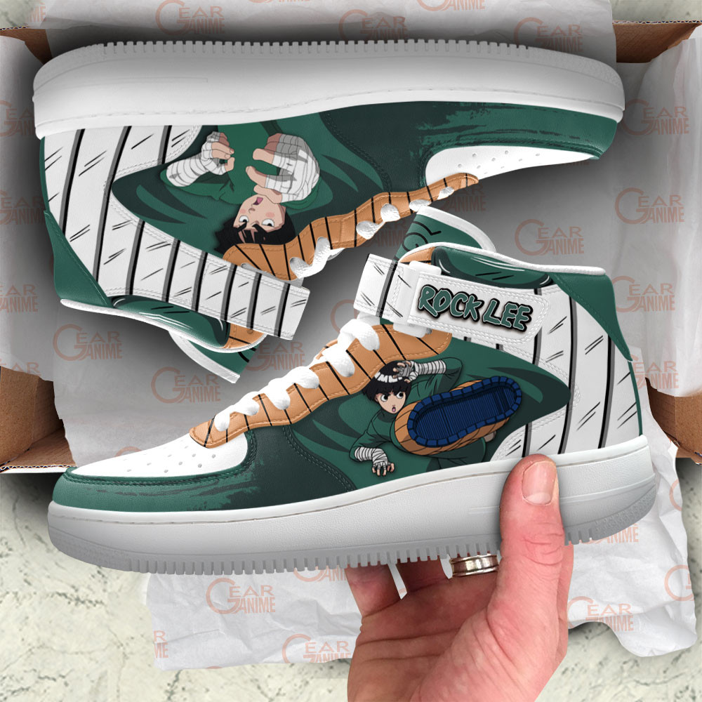 Rock Lee Sneakers Air Mid Custom NRT Anime Shoes