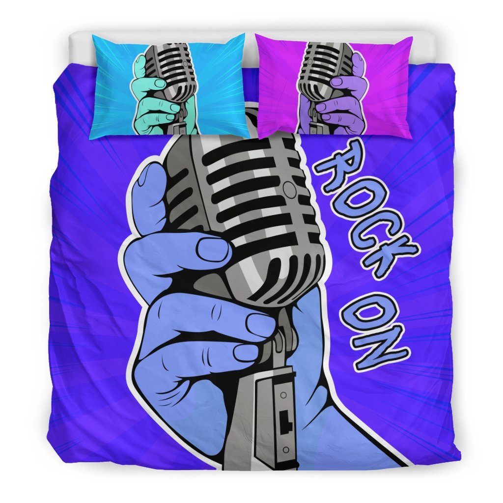 Rock On For Music Freaks 3D Customized Duvet Cover Bedding Set