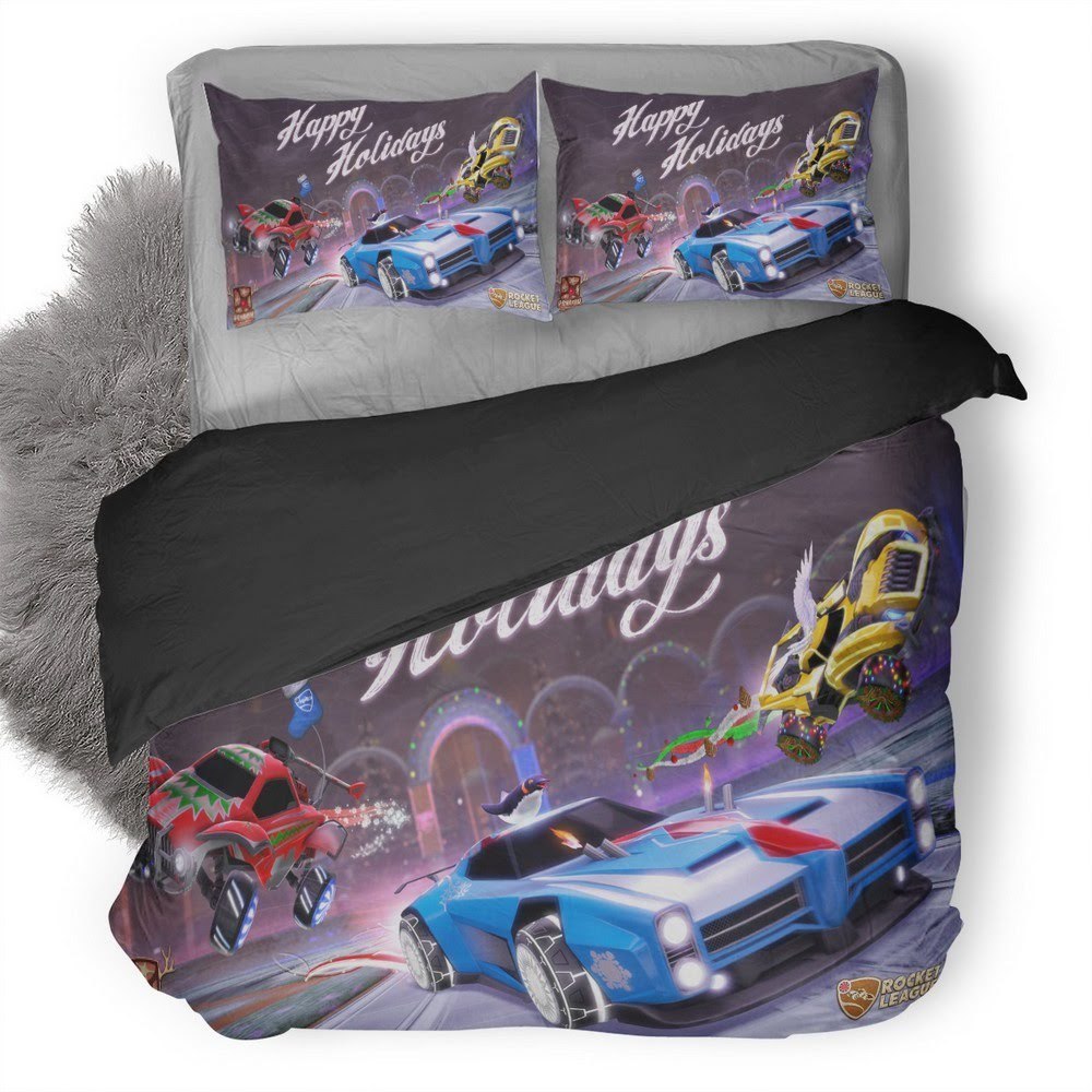 Rocket League Happy Holidays Psyonix 3D Customized Duvet Cover Bedding Set