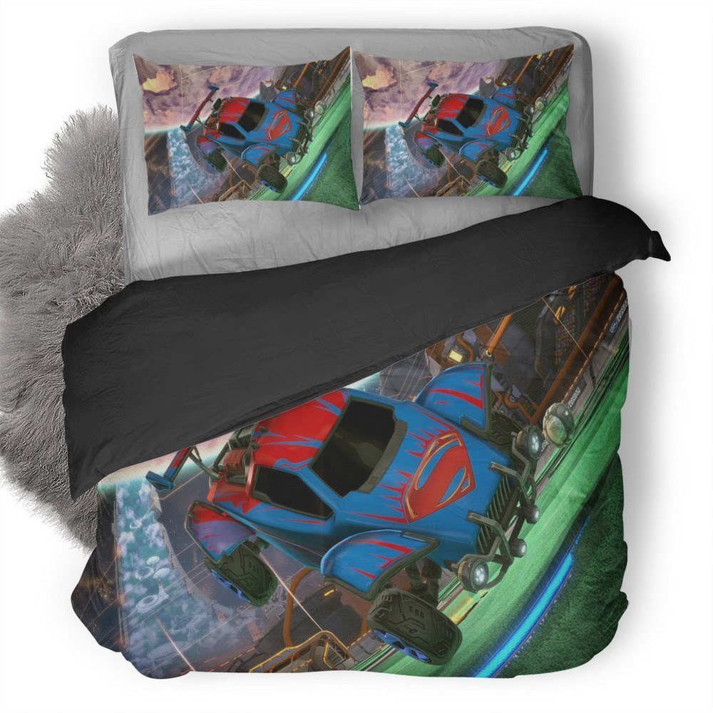 Rocket League Superman 3D Customized Duvet Cover Bedding Set