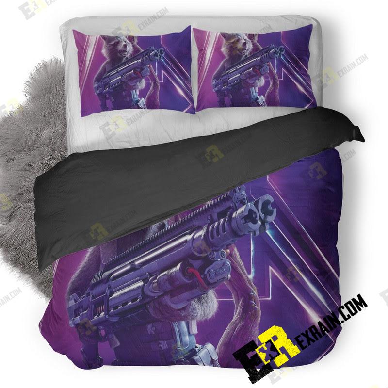 Rocket Raccoon In Avengers Infinity War 8K Poster V6 3D Customized Duvet Cover Bedding Set