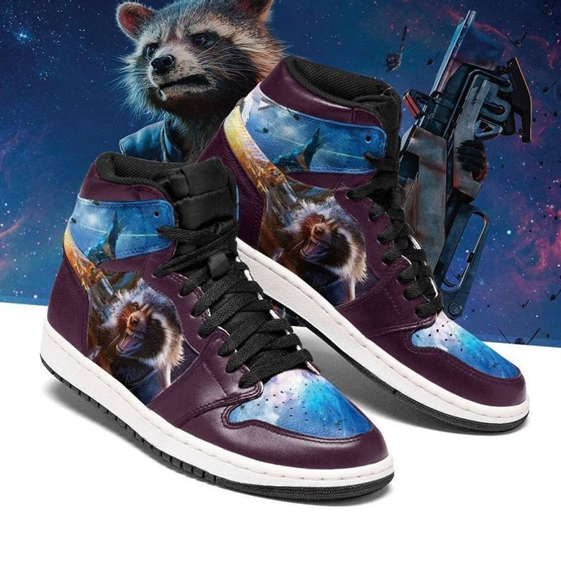 Rocket Raccoon Marvel High Top Air Jordan Sneaker, Air Jordan Hightop