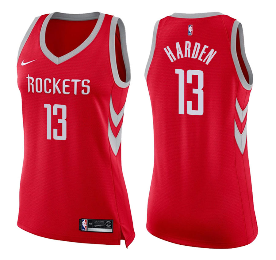 Rockets Women James Harden #13 2017-18 Icon Red Jersey