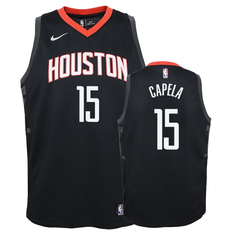 Rockets Youth Clint Capela #15 Statement Black Jersey
