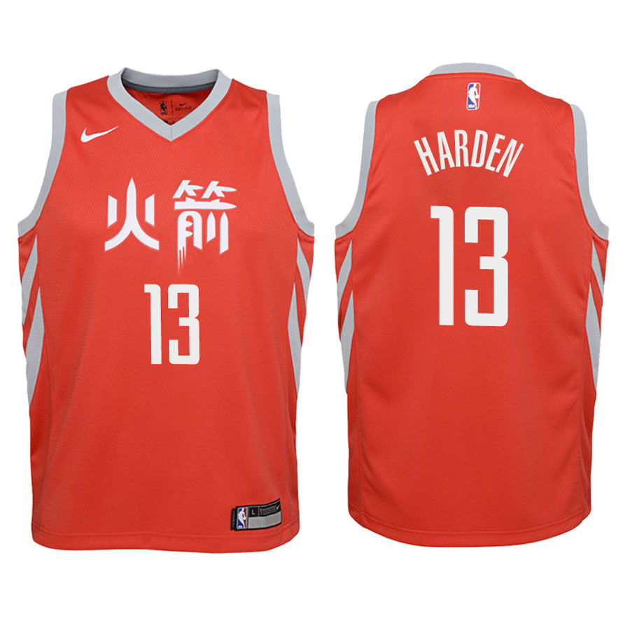 Rockets Youth James Harden #13 City Edition Red Jersey