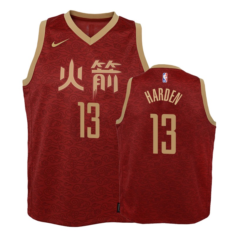 Rockets Youth James Harden #13 City Red Jersey
