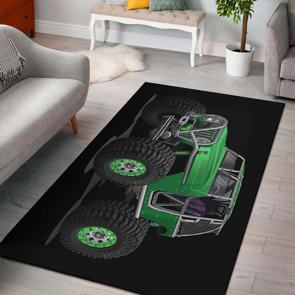 Rocktoy Jeep Green Area Rectangle Rug