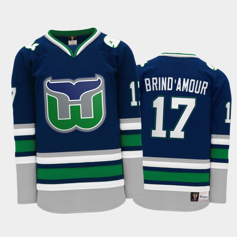 Rod Brind'Amour #17 Hartford Whalers Throwback Heritage Navy Jersey