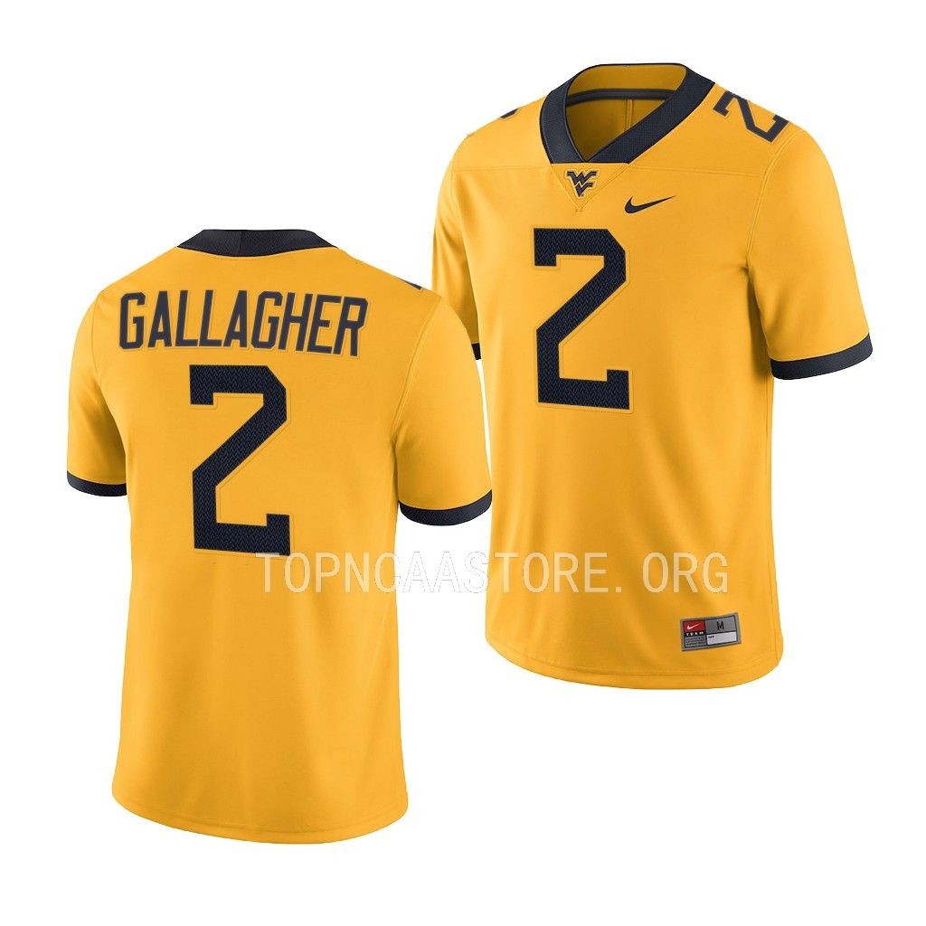 Rodney Gallagher West Virginia Mountaineers Alternate Game #2 Jersey Men's Gold Uniform