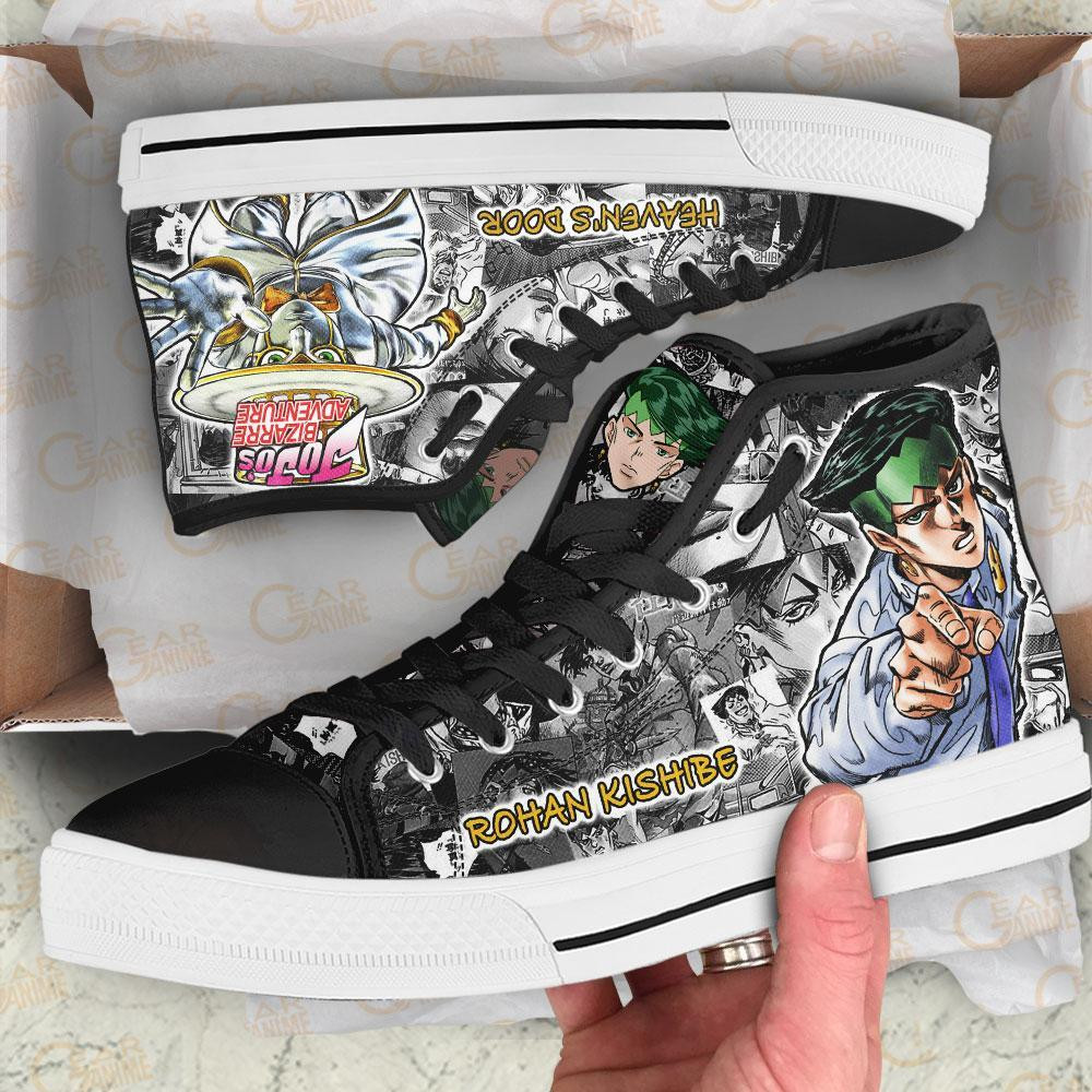 Rohan Kishibe High Top Shoes Custom Manga Anime Jojo’s Birraze Adventure Sneakers