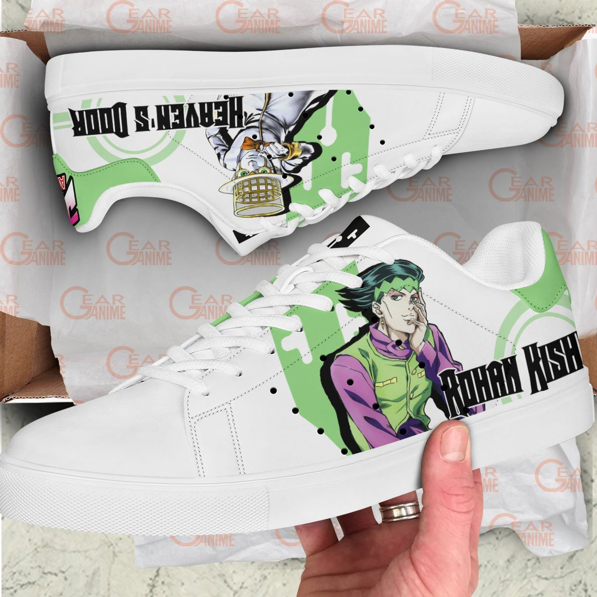 Rohan Kishibe Skate Sneakers Custom Anime Jojo’s Bizarre Adventure Shoes