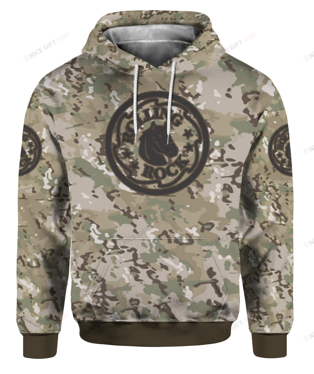 Rolling Rock Camouflage 3D Hoodie Gift For Fans