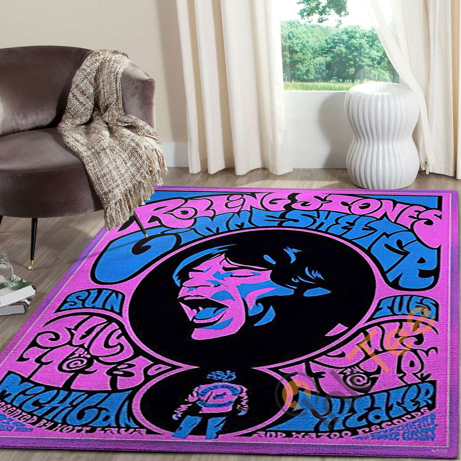 Rolling Stones Musician Concert Rock And Roll Legends Live Forever Rectangle Rug