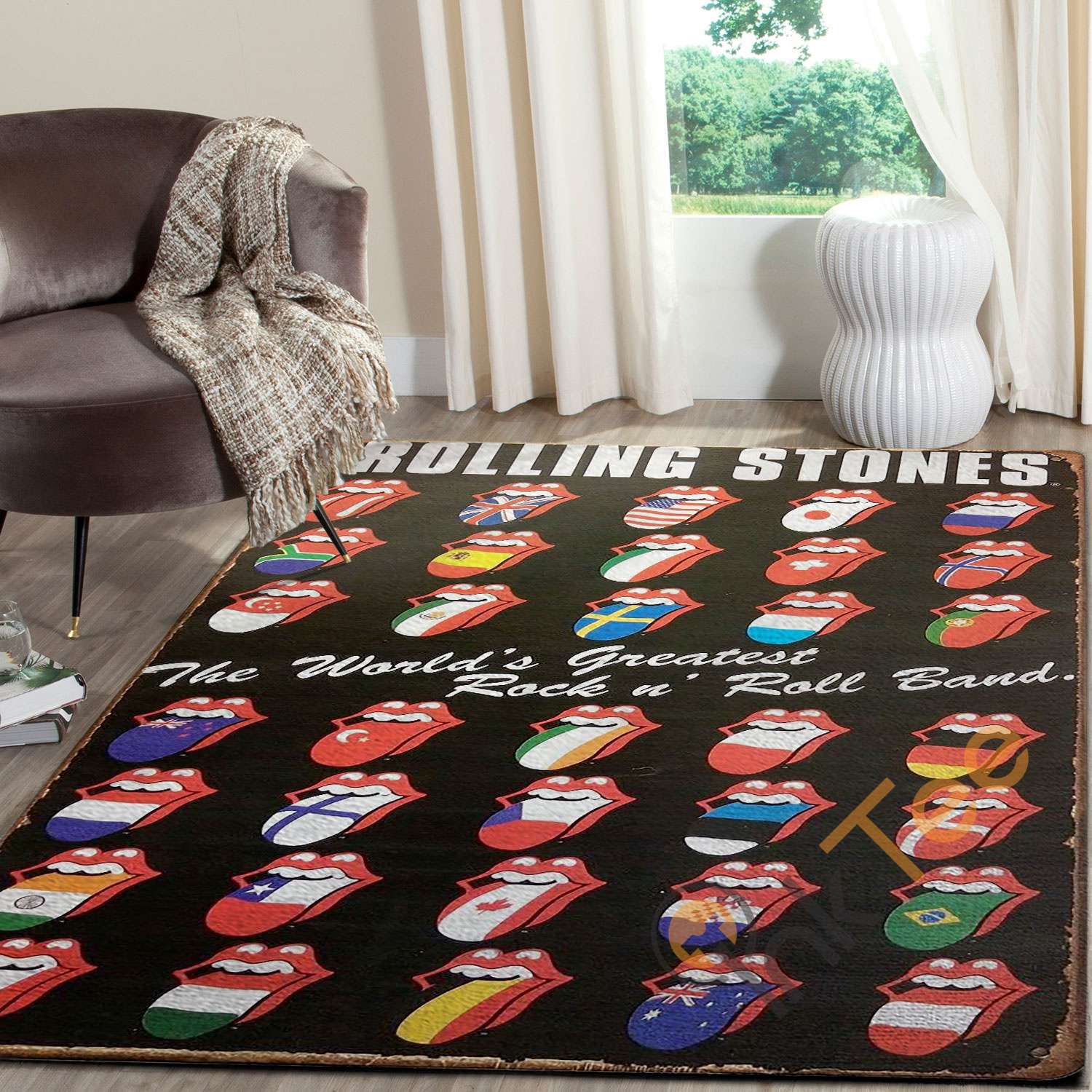 Rolling Stones Tin Sign Rectangle Rug