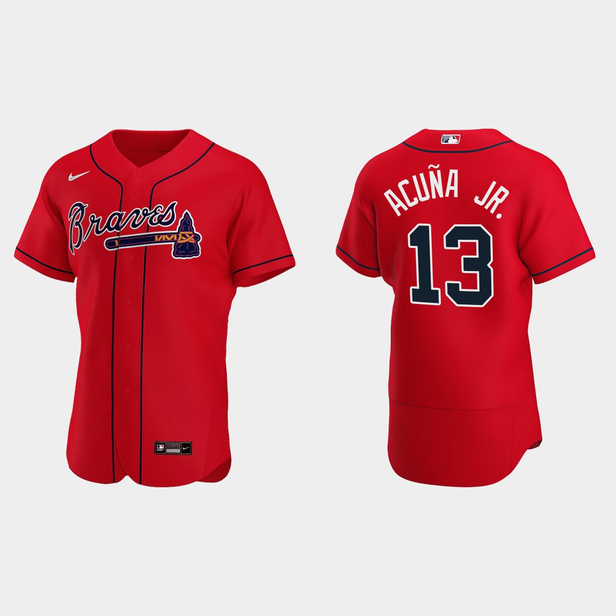 Ronald Acuna Jr. #13 Atlanta Braves Red 2020 Alternate Jersey