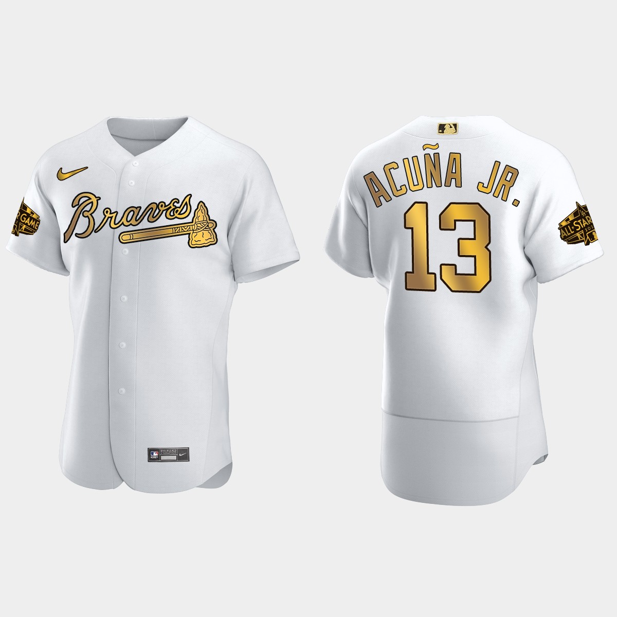 Ronald Acuna Jr. Atlanta Braves 2022 MLB All-Star Game Jersey - White Gold