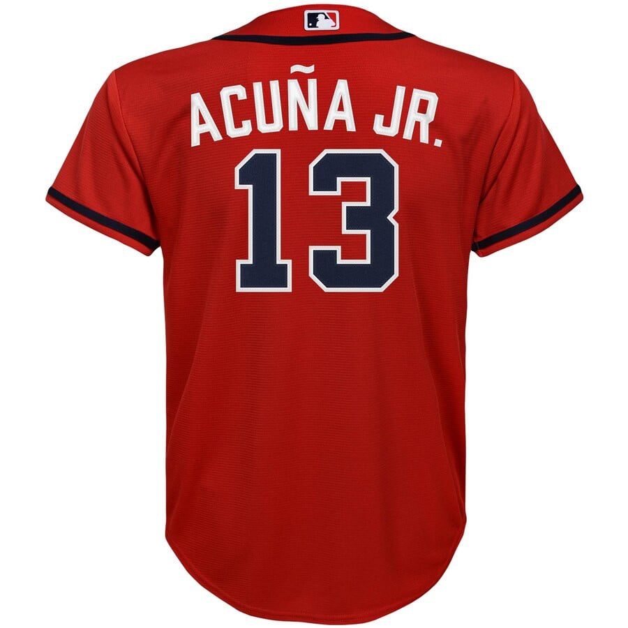 Ronald Acuna Jr. Atlanta Braves Nike Youth Alternate 2020  Player Stitched Jersey – Red