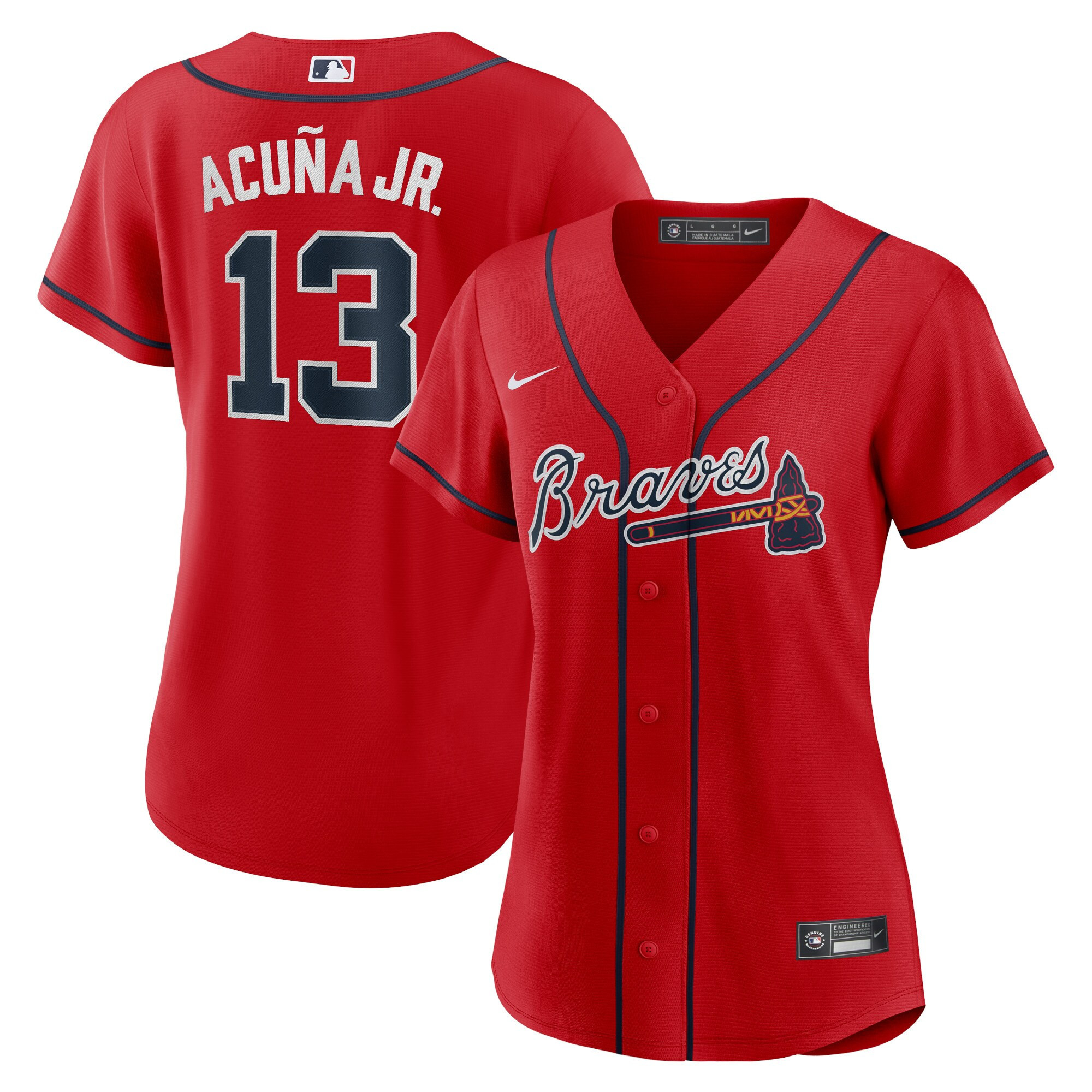 Ronald Acuna Jr. Atlanta Braves Red Flex Base Jersey - All Stitched