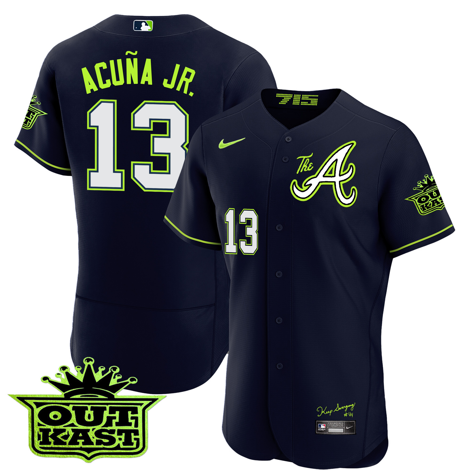 Ronald Acuna Jr. Men's Atlanta Braves Atliens The A Flex Base Jersey - All Stitched