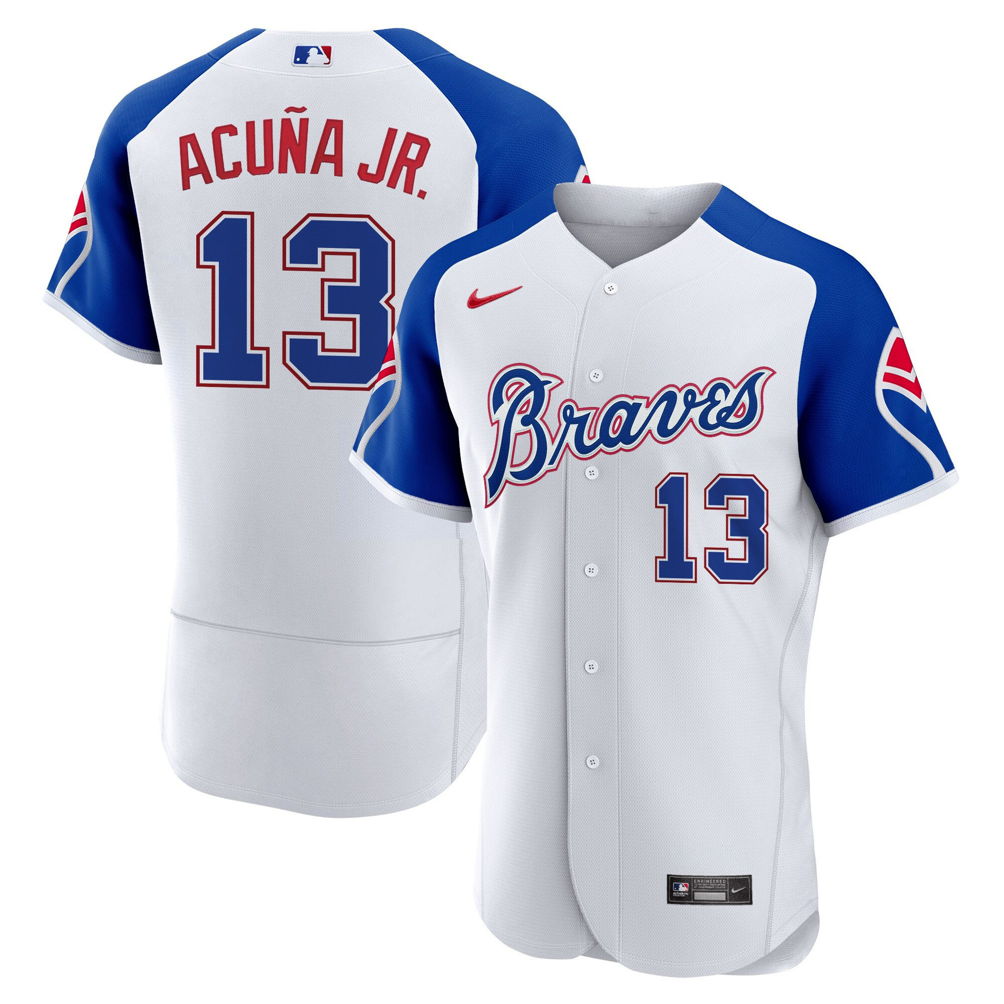 Ronald Acuna Jr. Men's Atlanta Braves Throwback 1974 - 1982 Flex Base 1974 Jersey - All Stitched