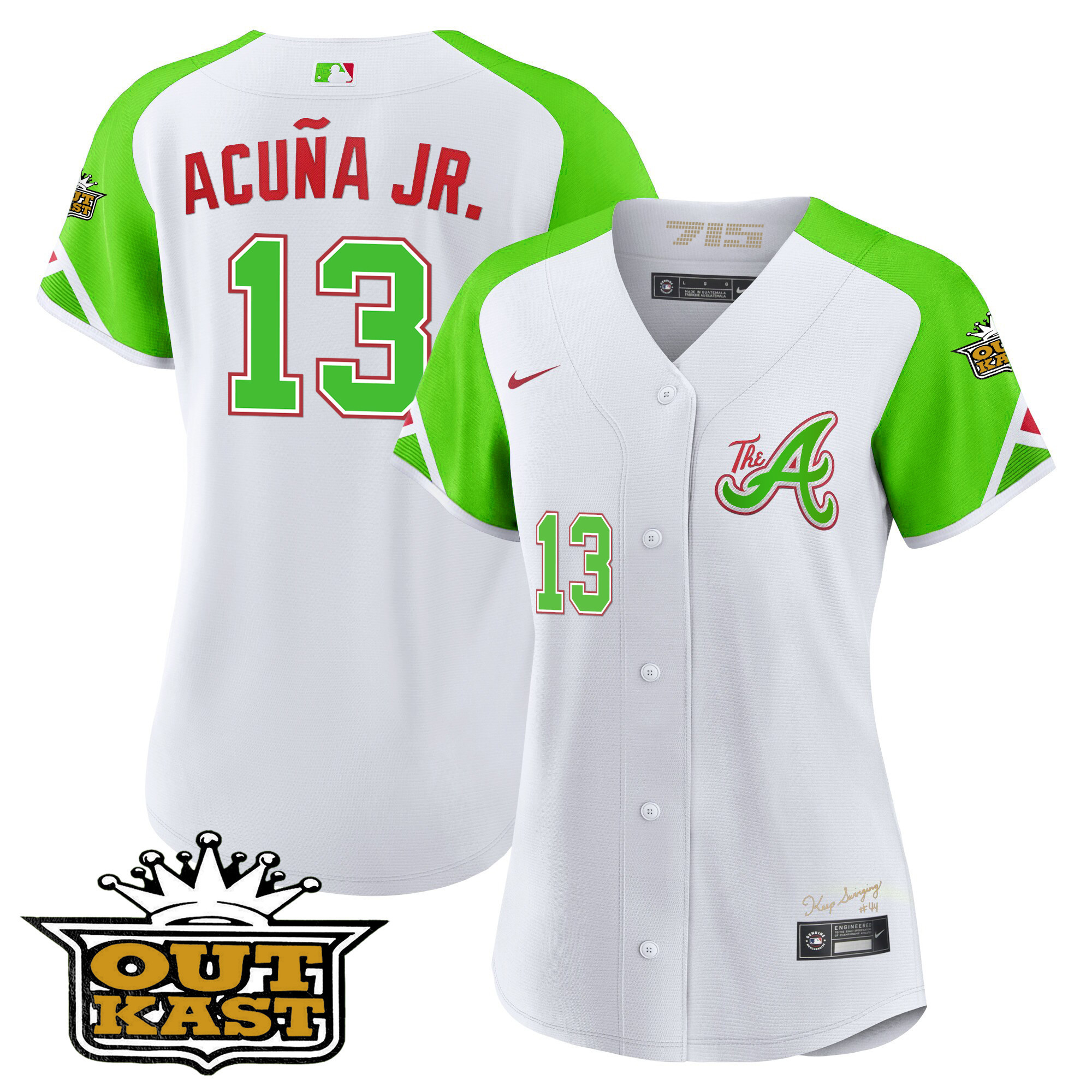 Ronald Acuna Jr. Women's Atlanta Braves Atliens City Connect Flex Base Bright Green Jersey - All Stitched